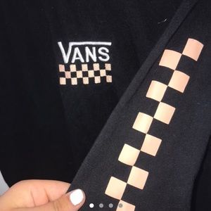 Black Vans Pink Checkered Longsleeve Top